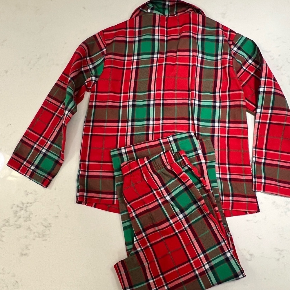 Kids Pajama Set - Red, Green, and Brown - Picture 2 of 7